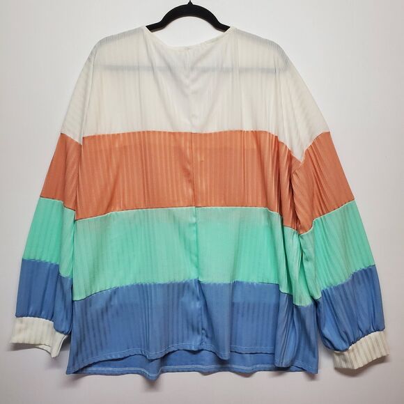 Haptics by Holly Harper Women's Colorblock Top 3X NWOT Lightweight‎ Long Sleeve - Picture 3 of 16